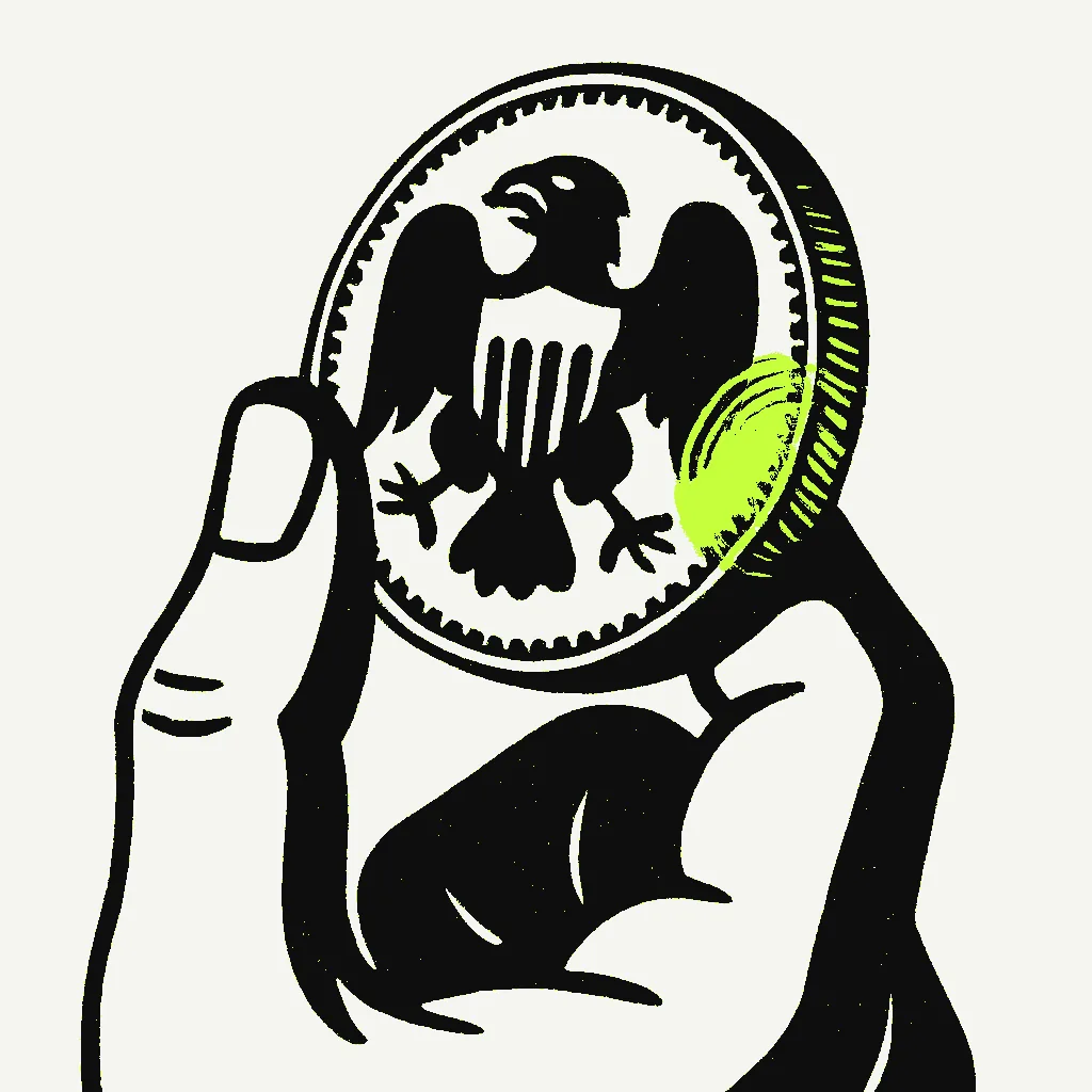 Holding a coin the way a dealer does illustration