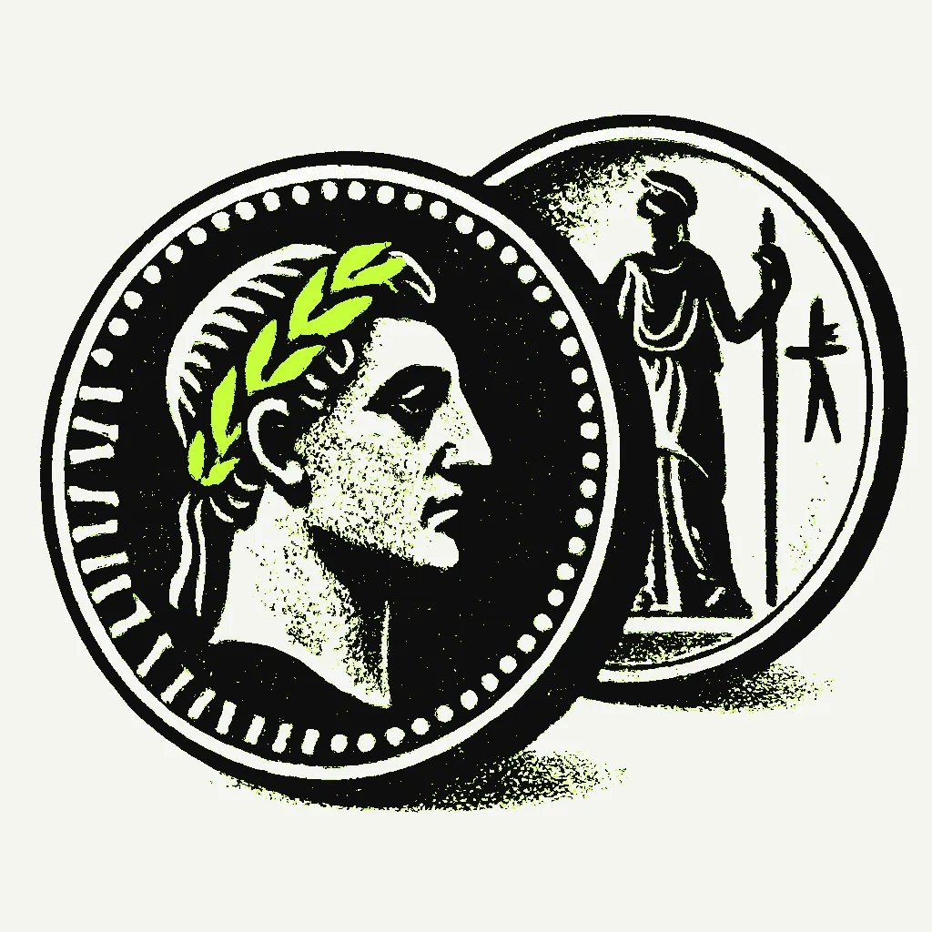 Reading a Roman denarius illustration