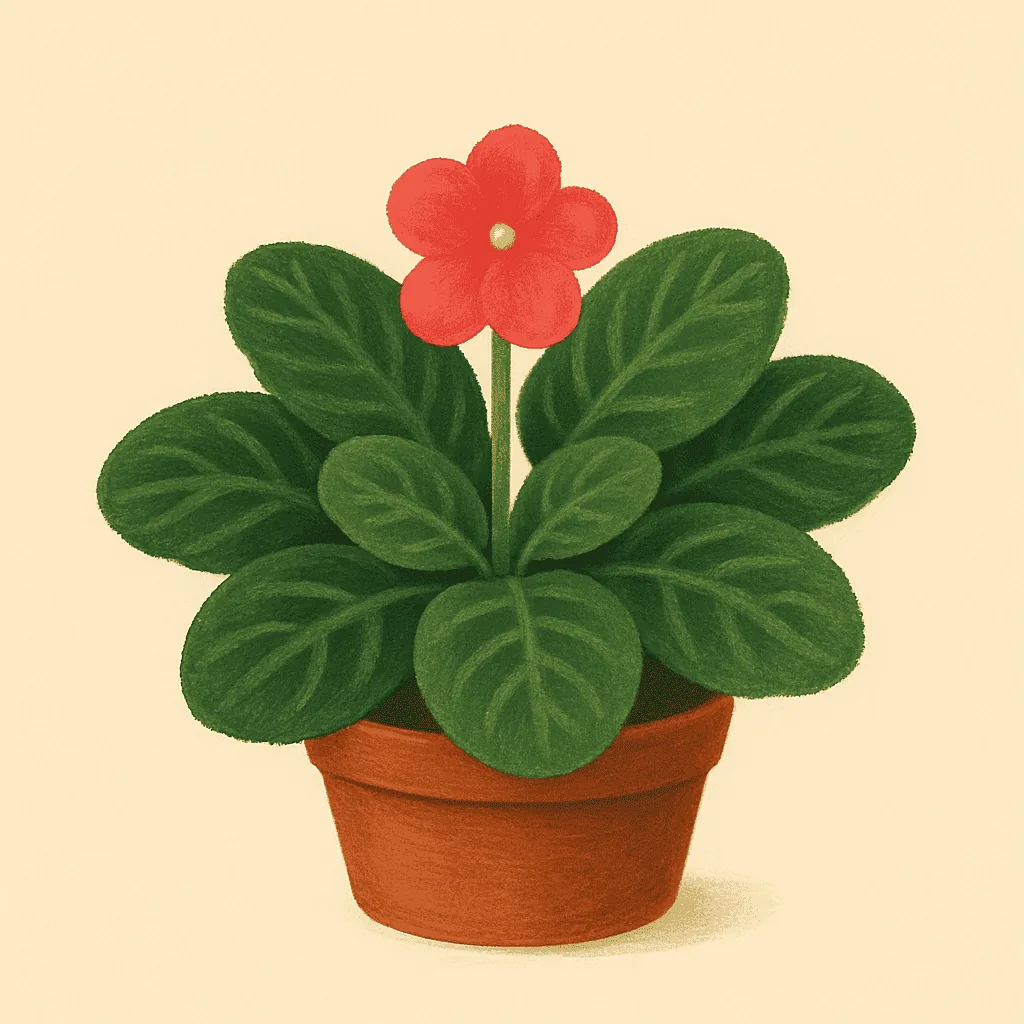 African violet illustration