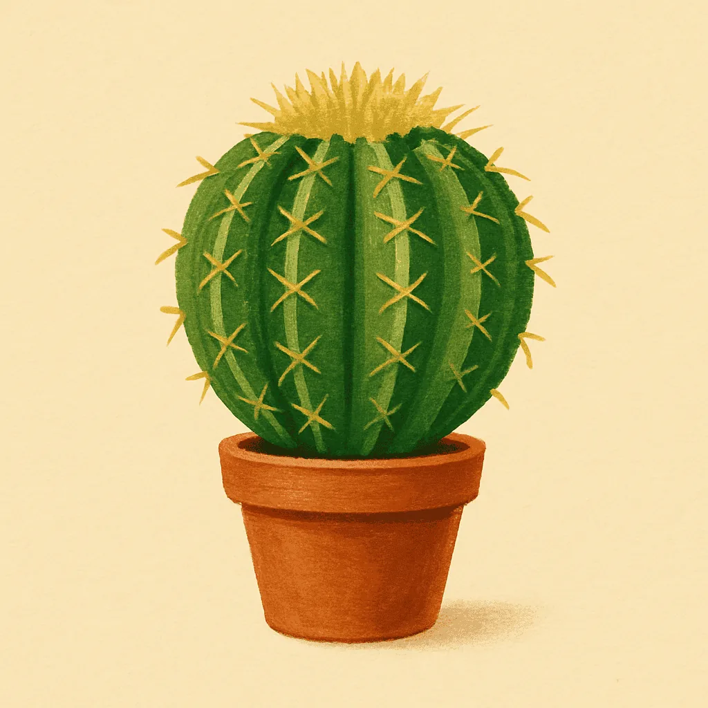 Mini barrel cactus illustration