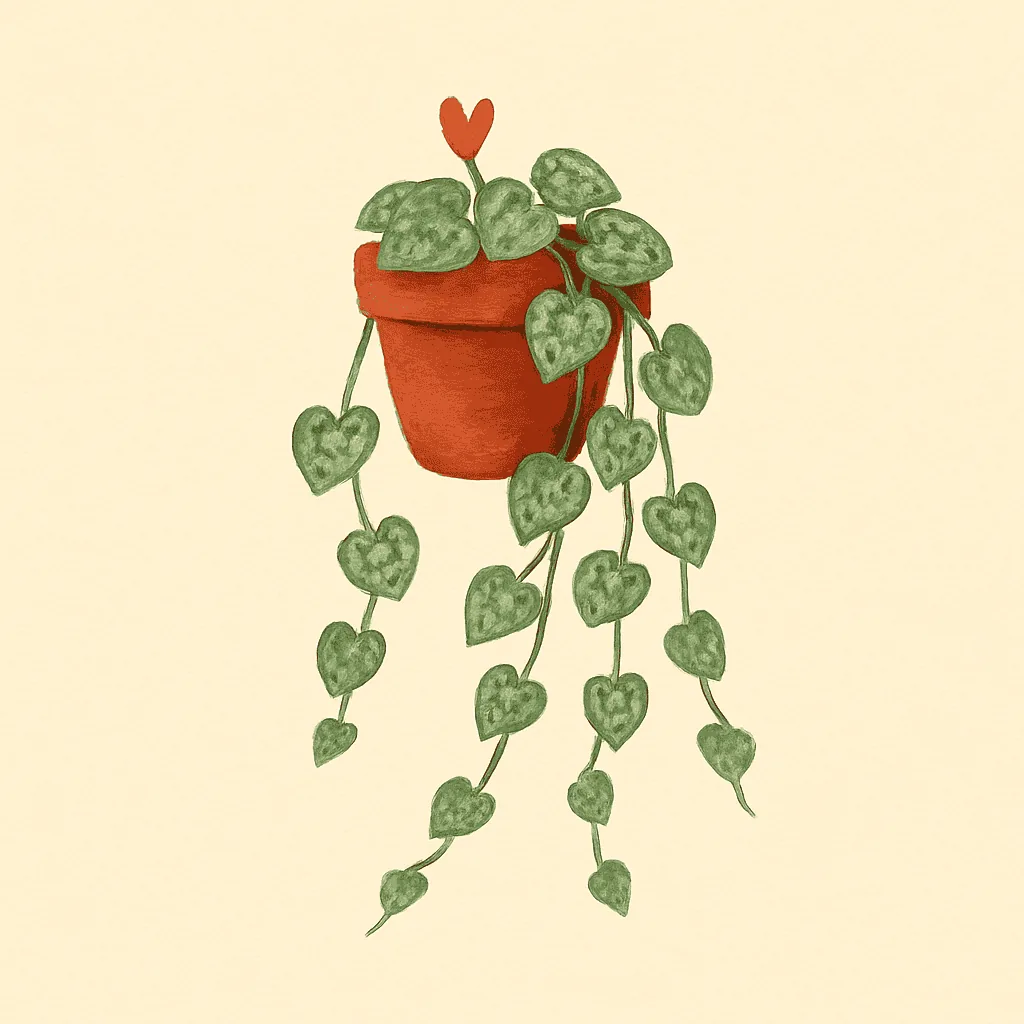 String of hearts illustration