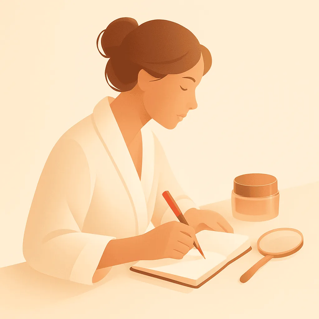 Keeping notes on your skin illustration