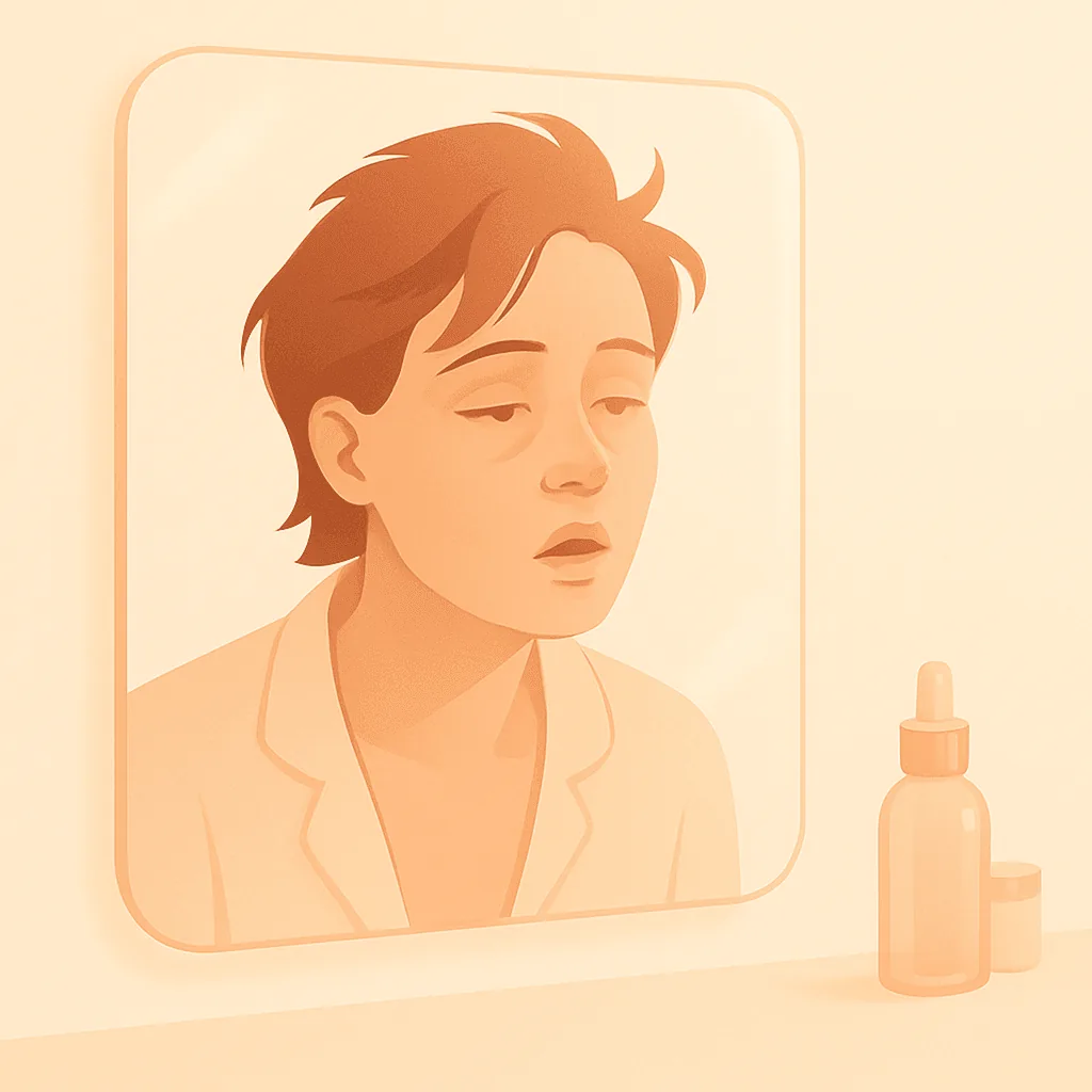 Sleep and the morning face illustration