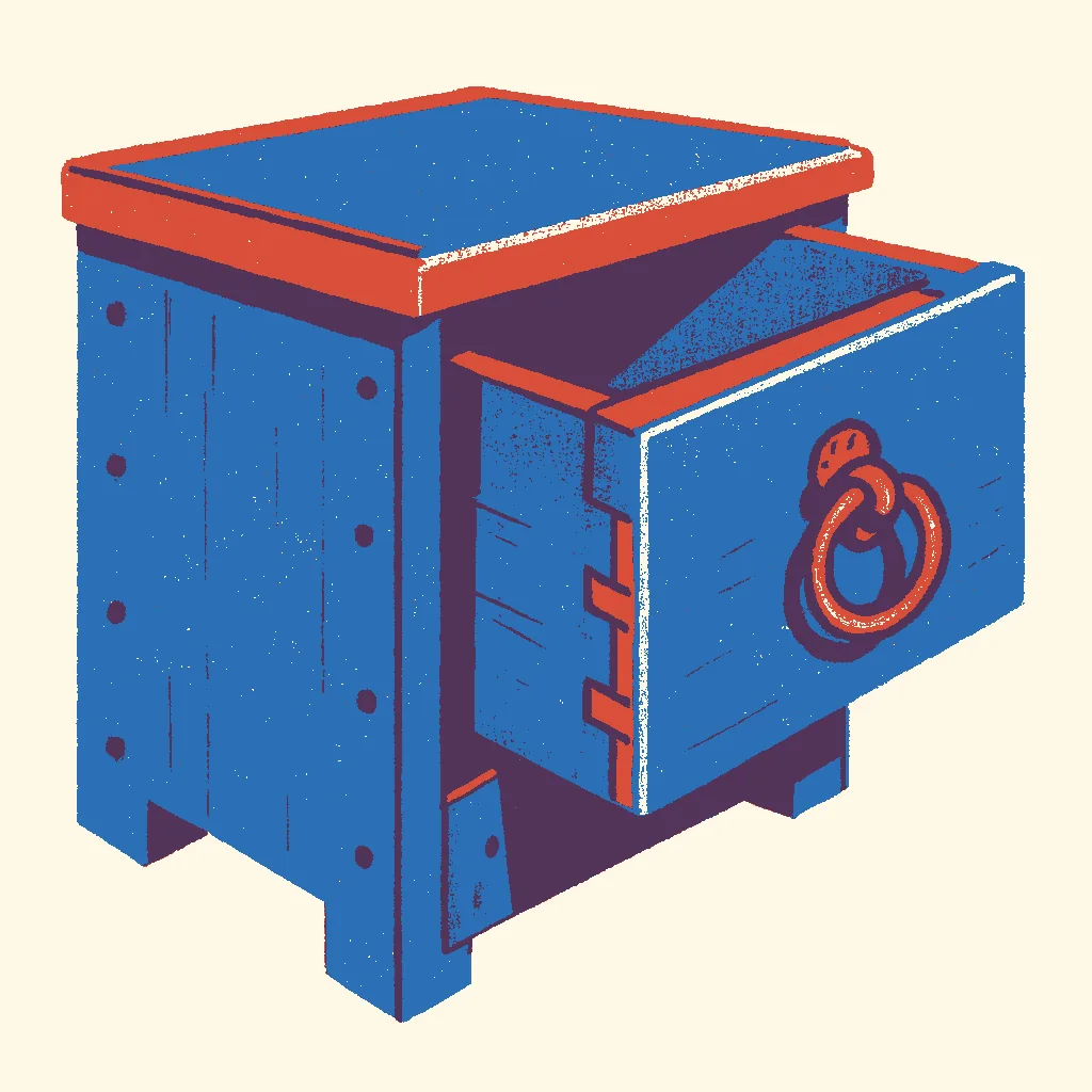 Square nail, old bones illustration