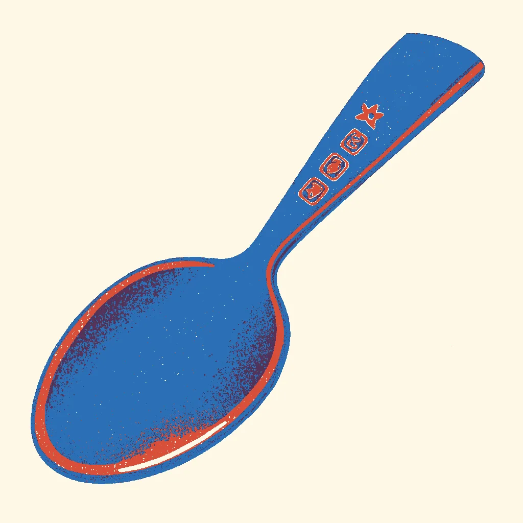 The lion on the spoon illustration