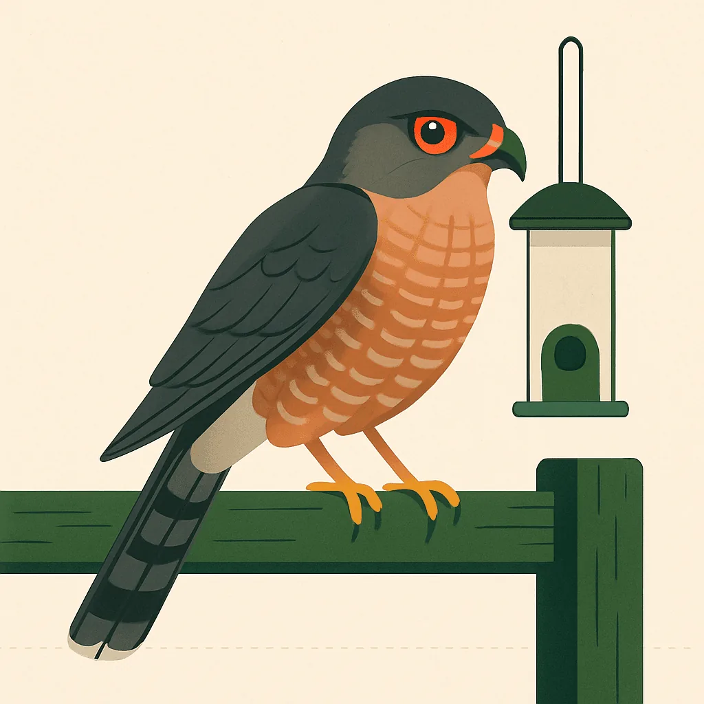 Cooper's or sharp-shinned at the feeder illustration